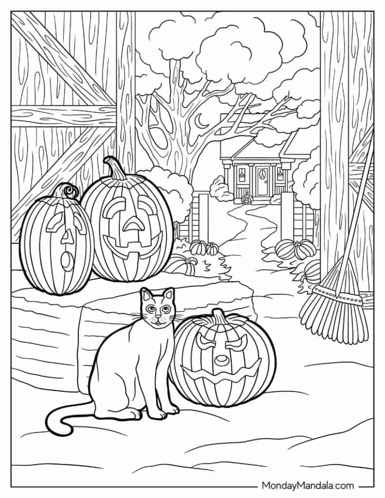 35 Cute Halloween Coloring Pages for Kids and Adults 21