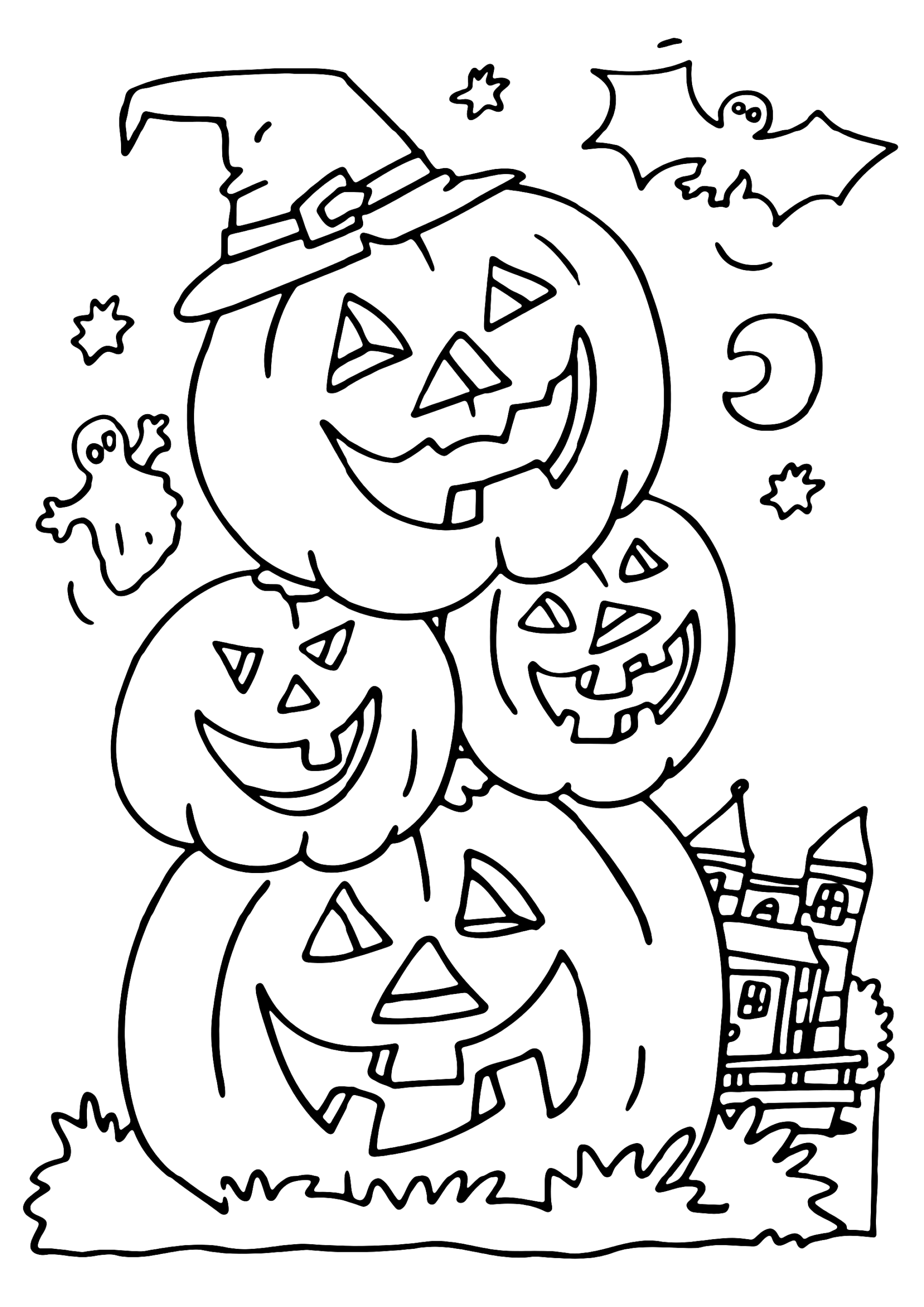 35 Cute Halloween Coloring Pages for Kids and Adults 26