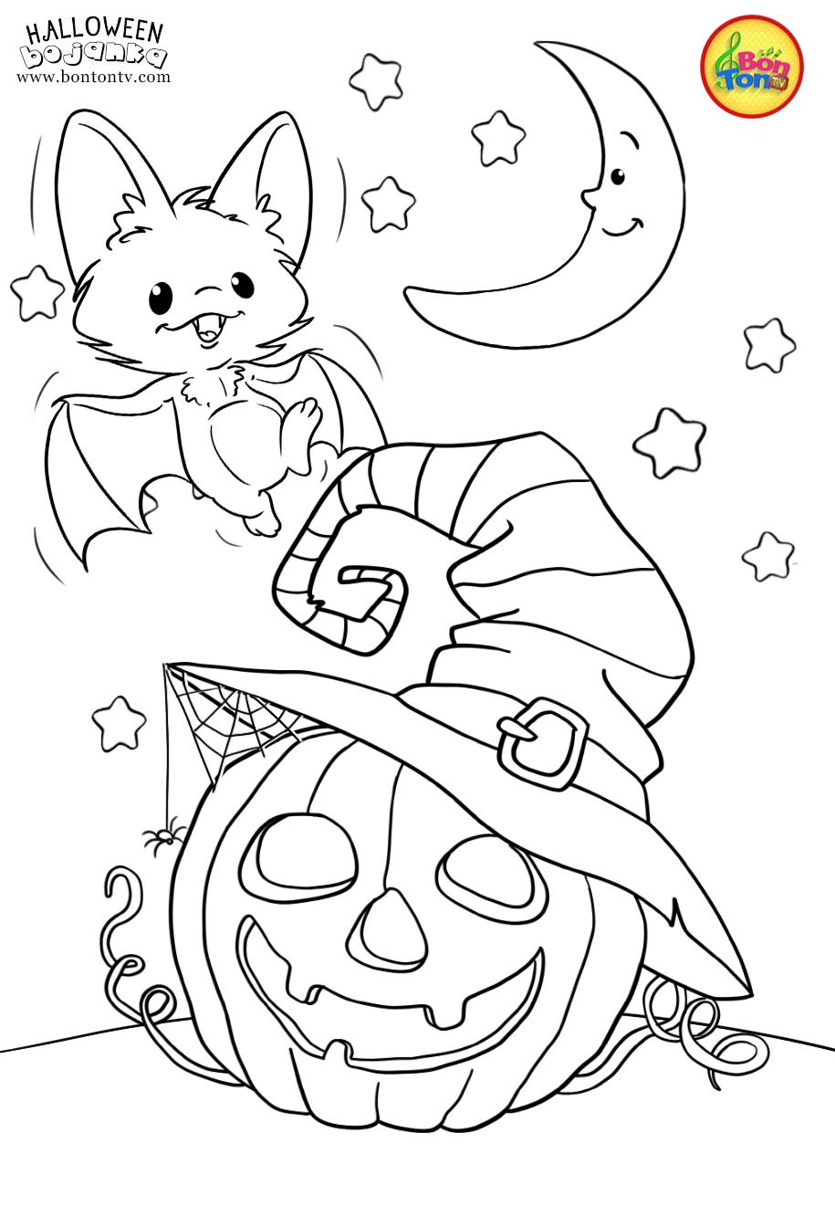 35 Cute Halloween Coloring Pages for Kids and Adults 27