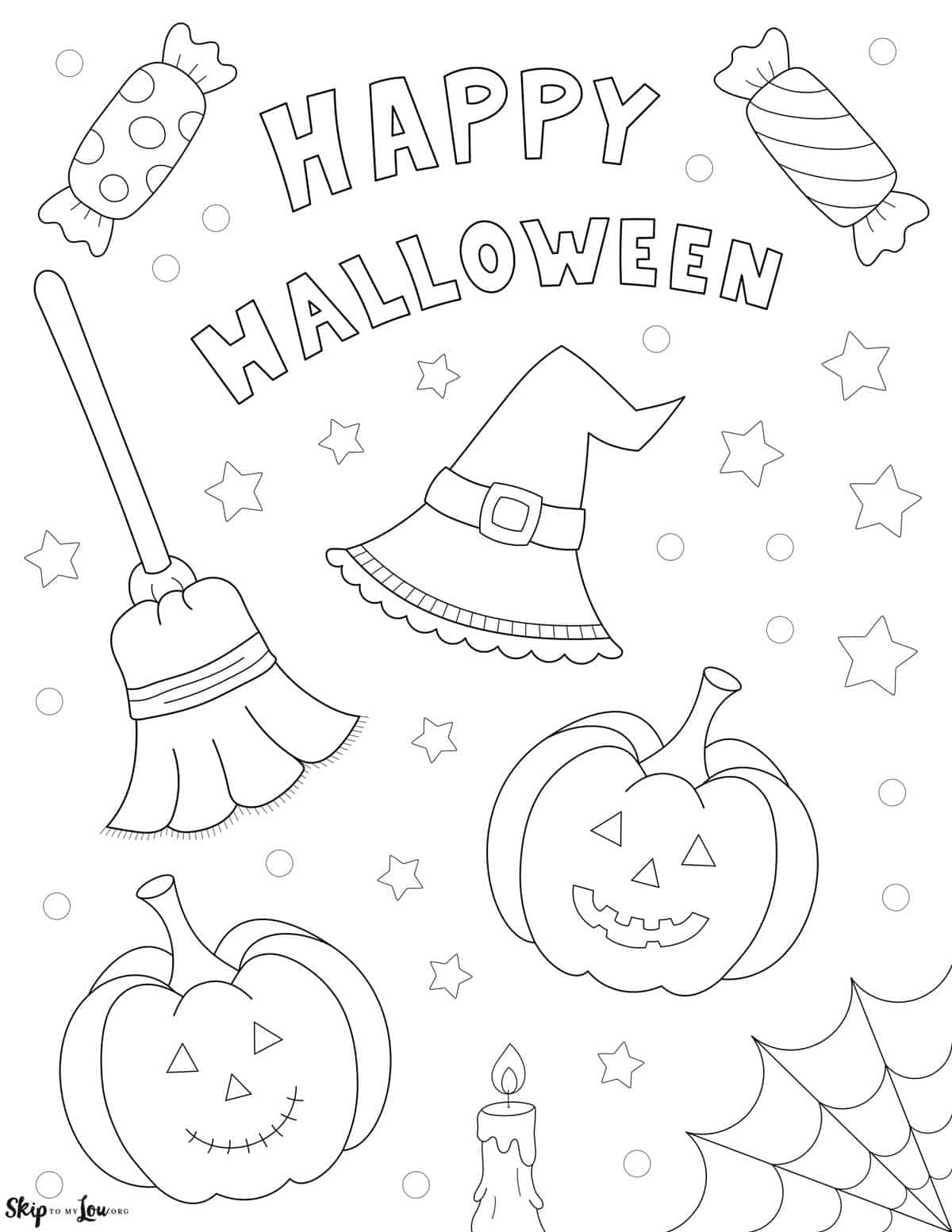 35 Cute Halloween Coloring Pages for Kids and Adults 3