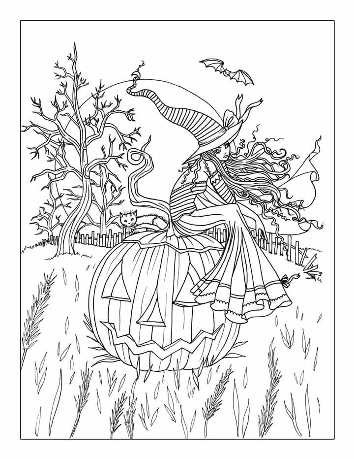 35 Cute Halloween Coloring Pages for Kids and Adults 32