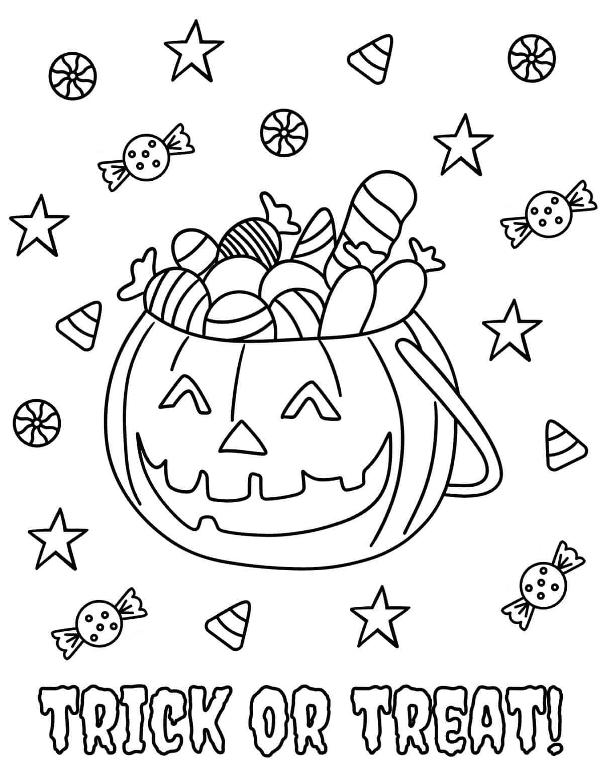 35 Cute Halloween Coloring Pages for Kids and Adults 5