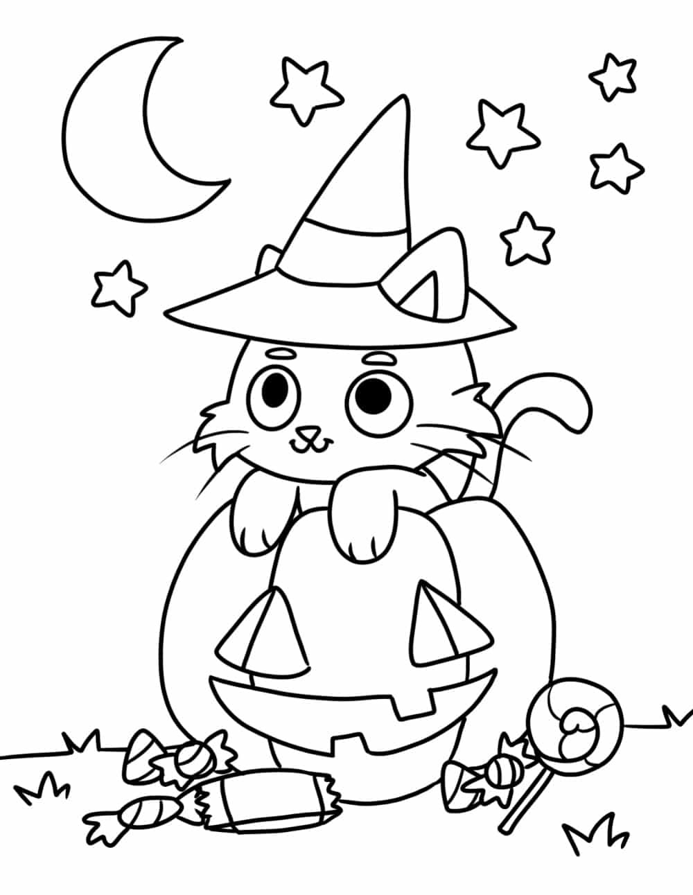 35 Cute Halloween Coloring Pages for Kids and Adults 6