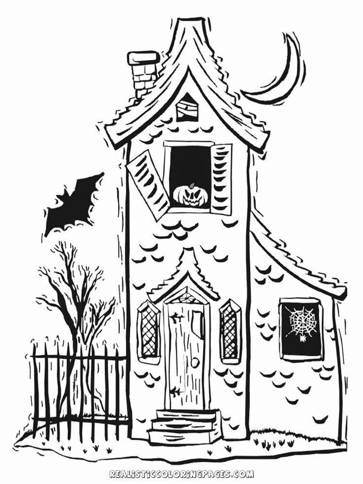 35 Cute Haunted House Coloring Pages Printable 20