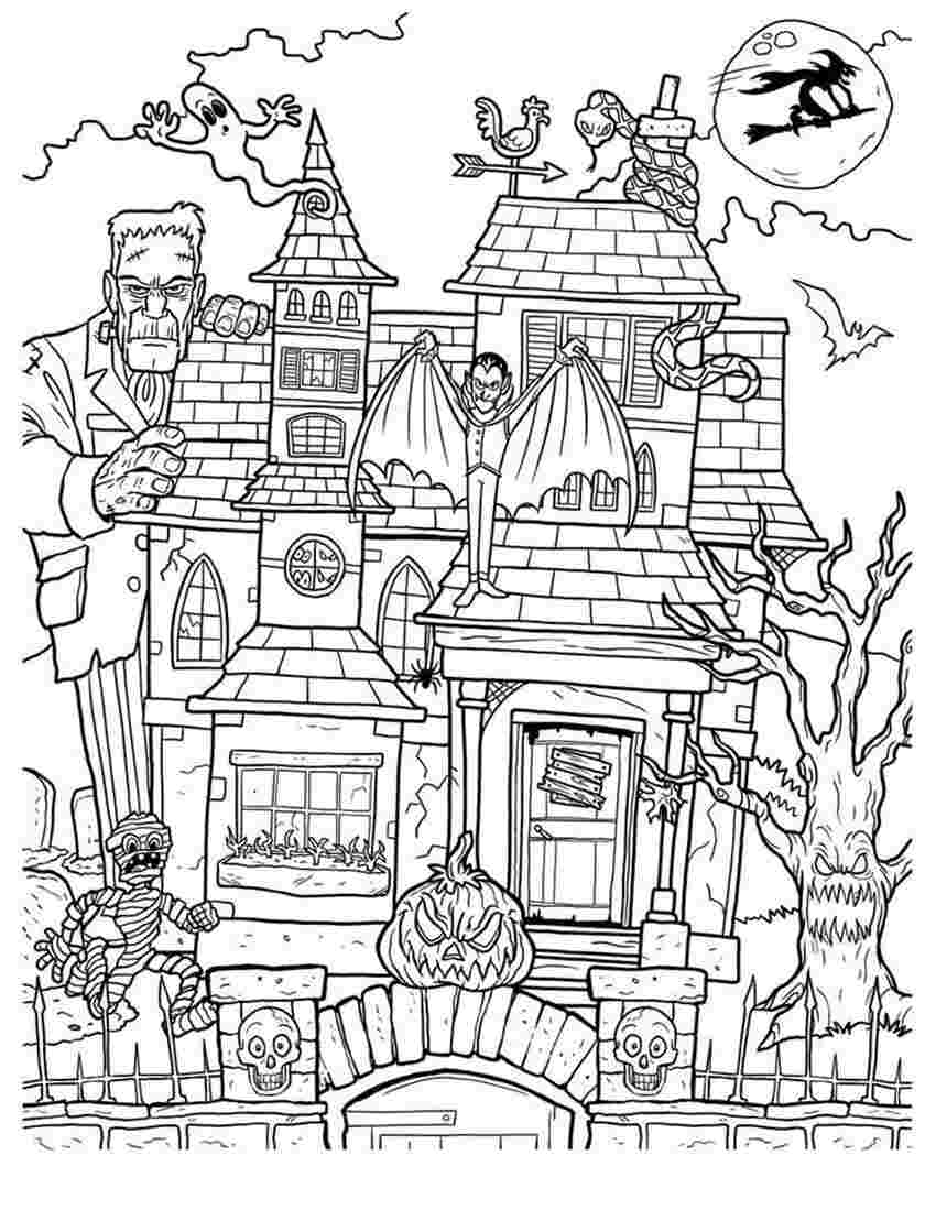 35 Cute Haunted House Coloring Pages Printable 25