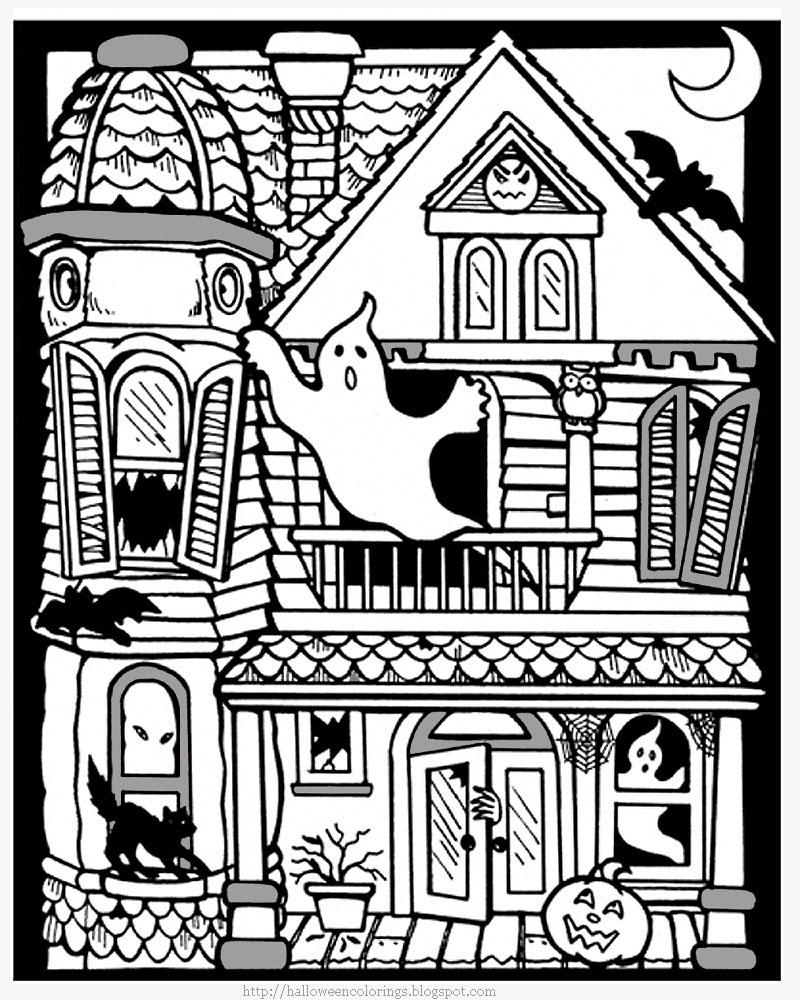 35 Cute Haunted House Coloring Pages Printable 26