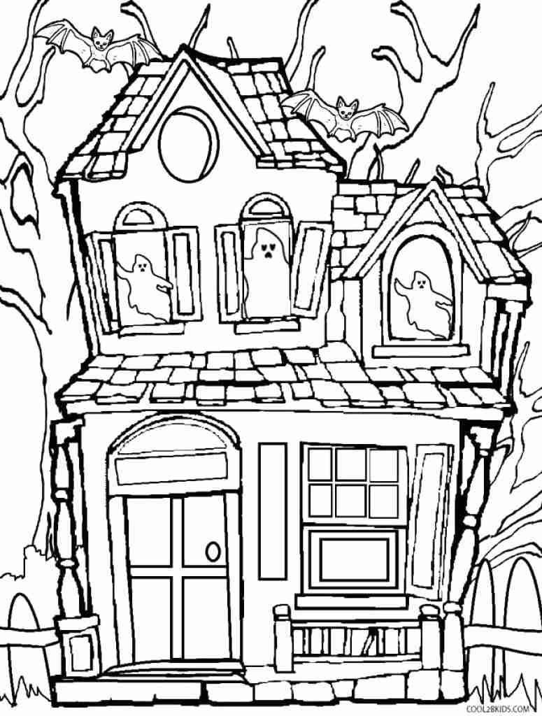 35 Cute Haunted House Coloring Pages Printable 7