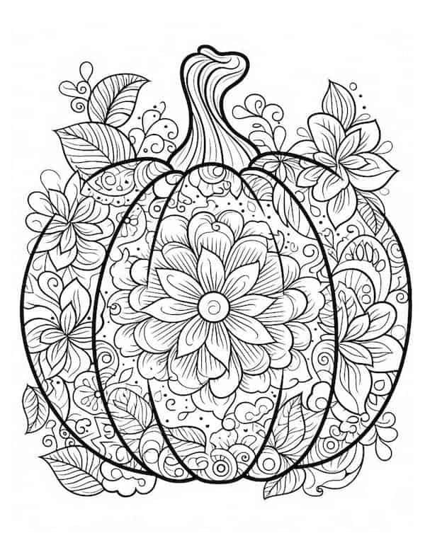 39 Pumpkin Coloring Pages for Kids and Adults - Free Printables 7