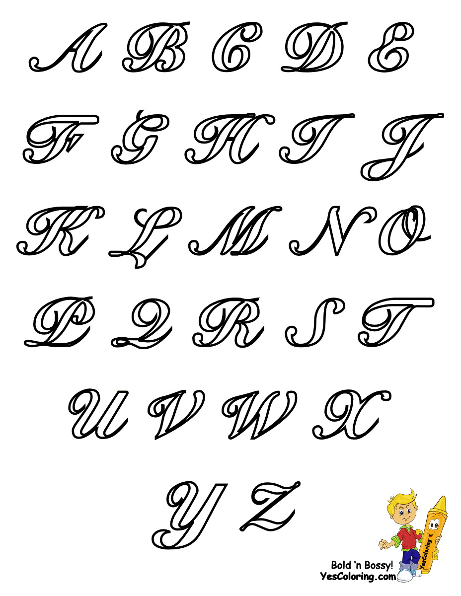 55+ Bright Alphabet Font Coloring Pages Printable