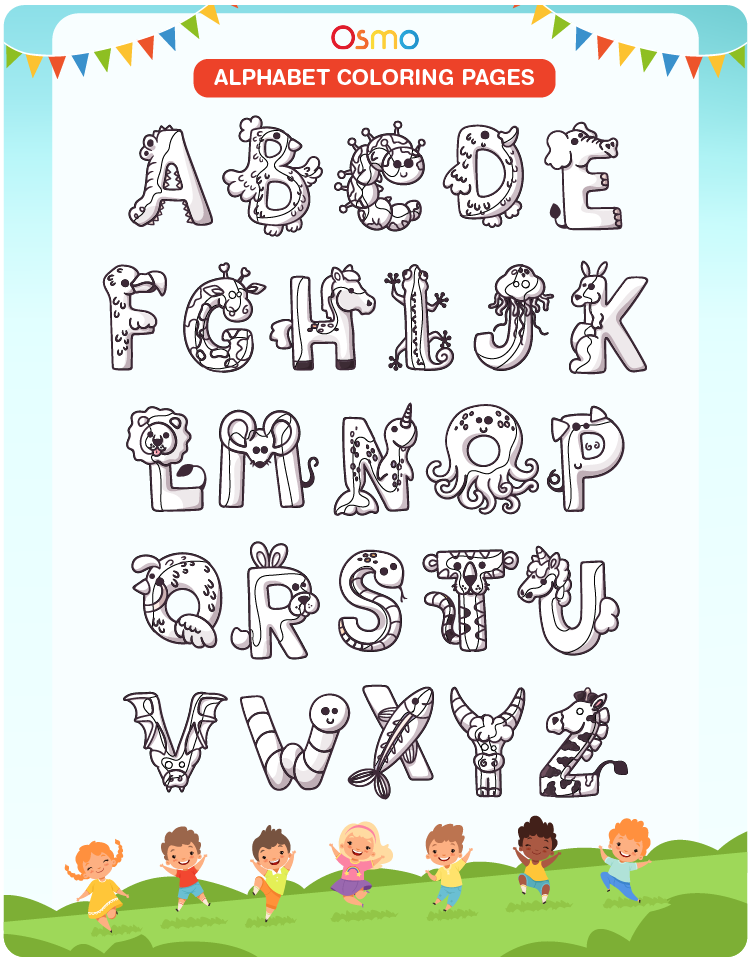 58+ Whimsical Alphabet Font Coloring Pages Printable