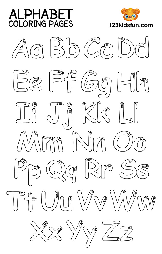 66+ Cute Alphabet Font Coloring Pages Printable