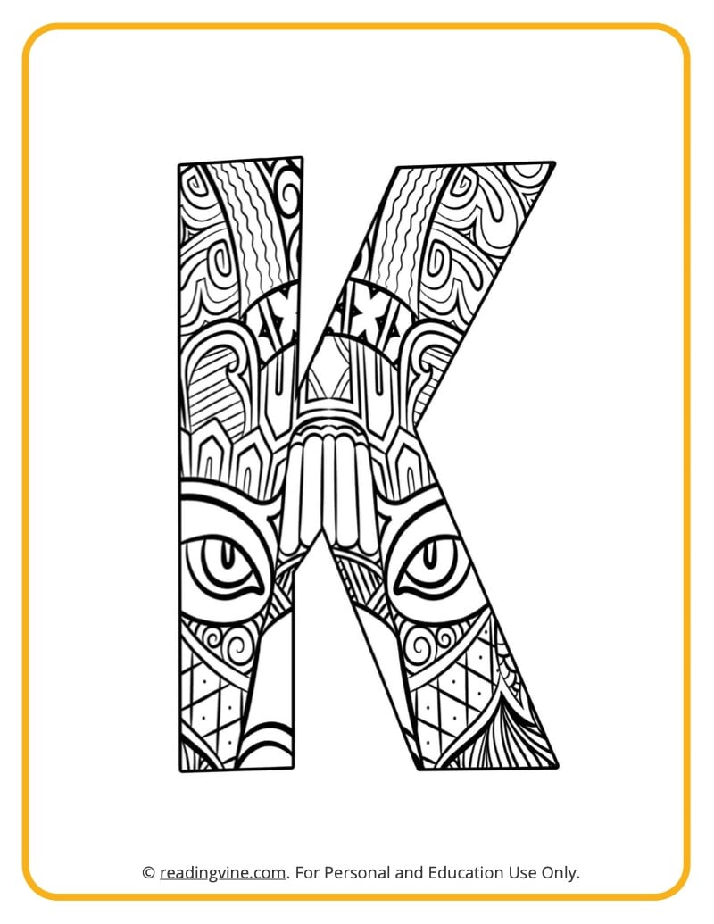 142+ Cute Alphabet Lore K Coloring Pages Printable