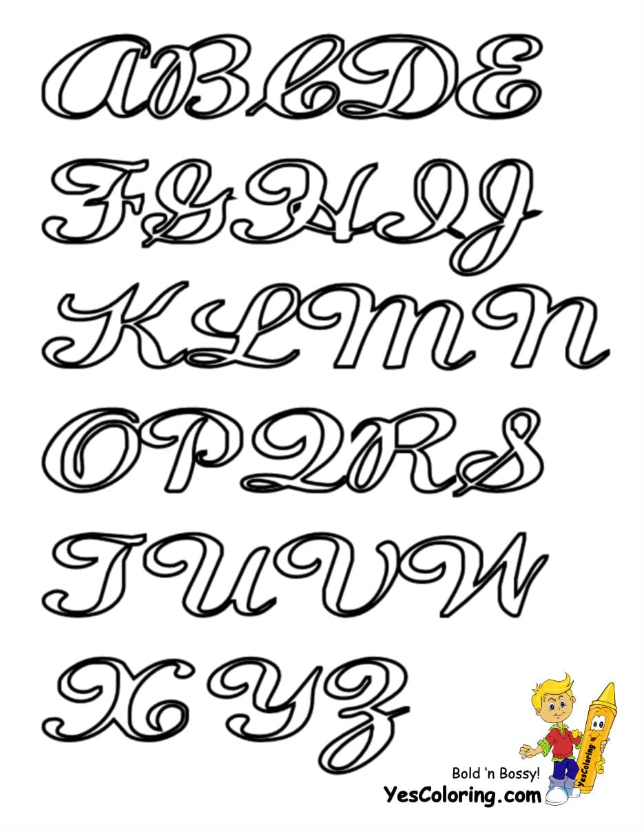 197+ Cute Alphabet Font Coloring Pages Printable