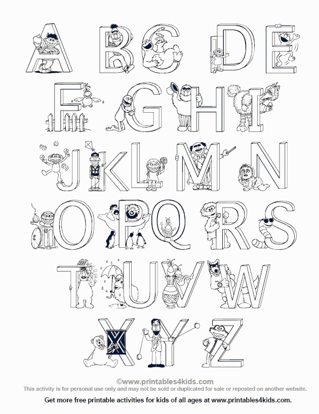 77+ Fun Alphabet Font Coloring Pages Printable