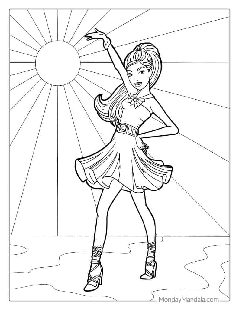 16+ Lovely Barbie Prom Coloring Pages Printable