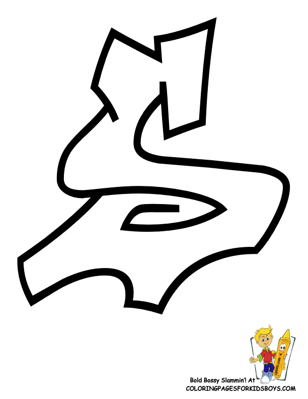 16+ Simple Graffiti Alphabet Coloring Pages Printable