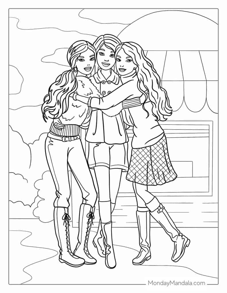 23+ Fun Barbie Prom Coloring Pages Printable