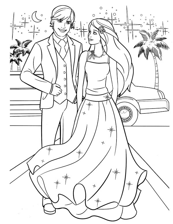 25+ Realistic Barbie Prom Coloring Pages Printable