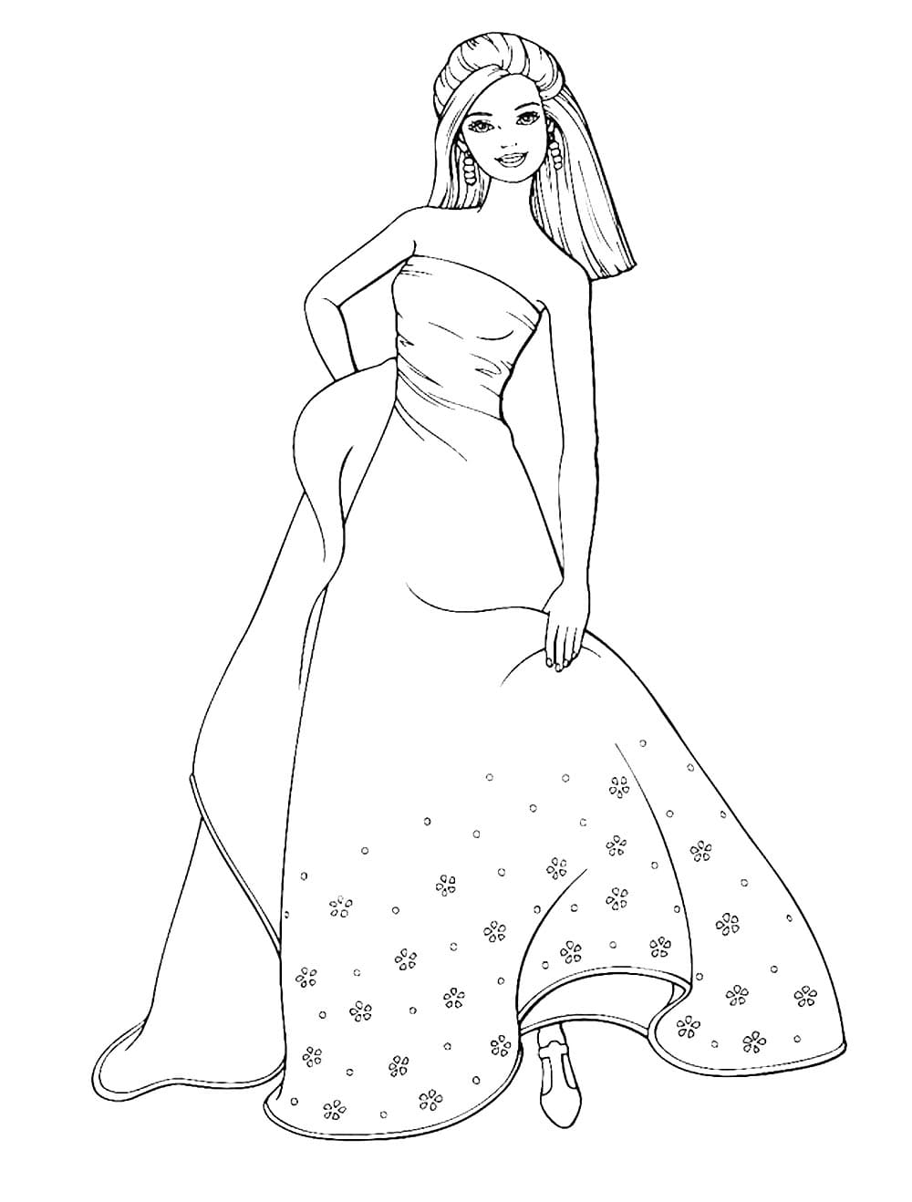 36+ Unique Barbie Prom Coloring Pages Printable