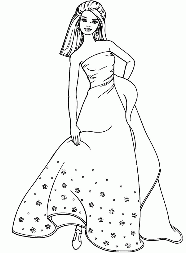 47+ Fun Barbie Prom Coloring Pages Printable