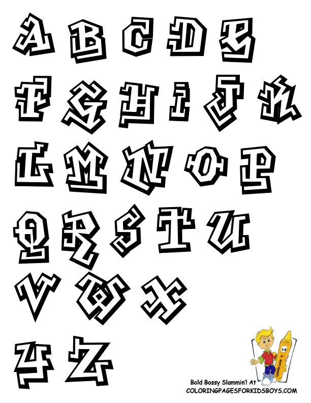 49+ Detailed Graffiti Alphabet Coloring Pages Printable