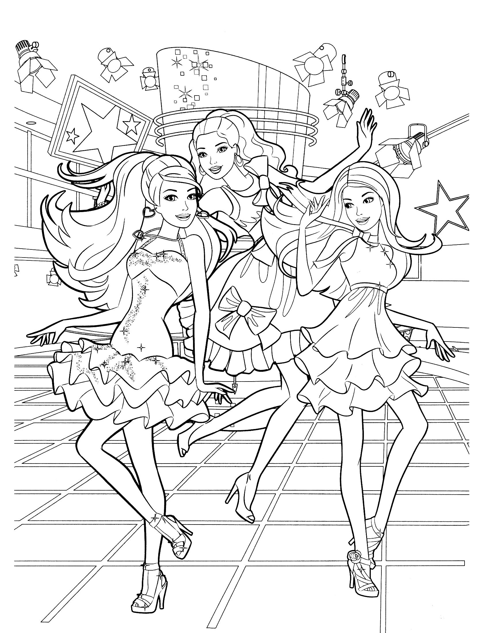 50+ Lovely Barbie Prom Coloring Pages Printable