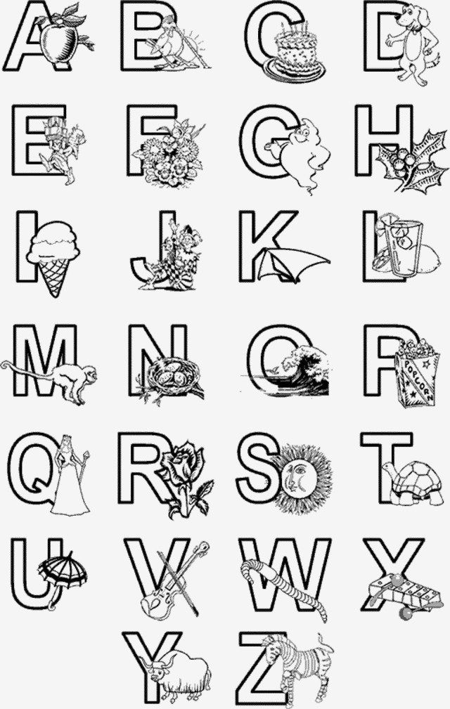 48+ Joyous A-Z Alphabet Coloring Pages Printable