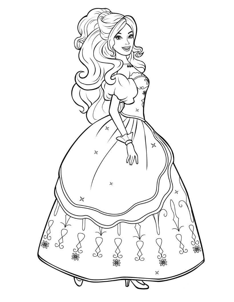 6+ Happy Barbie Prom Coloring Pages Printable