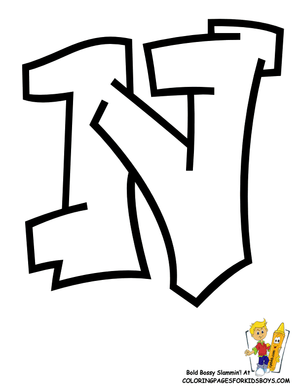 60+ Ultimate Graffiti Alphabet Coloring Pages Printable