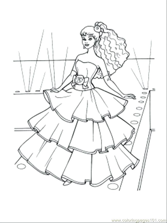 66+ Entertaining Barbie Prom Coloring Pages Printable