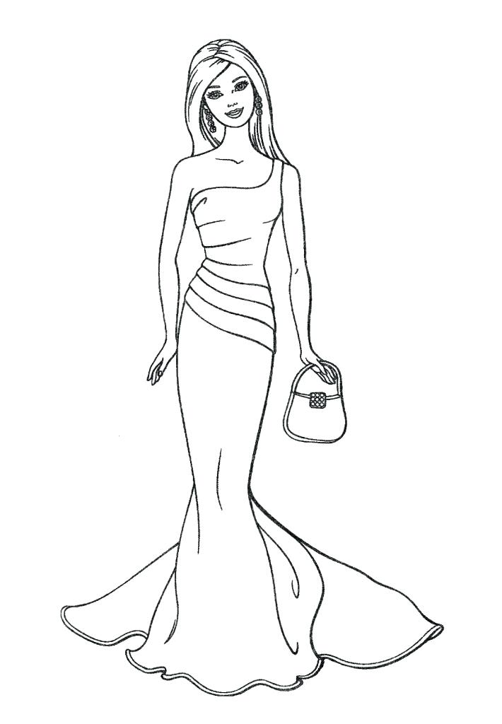 75+ Top Barbie Prom Coloring Pages Printable