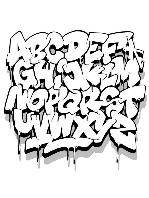 93+ Top Graffiti Alphabet Coloring Pages Printable