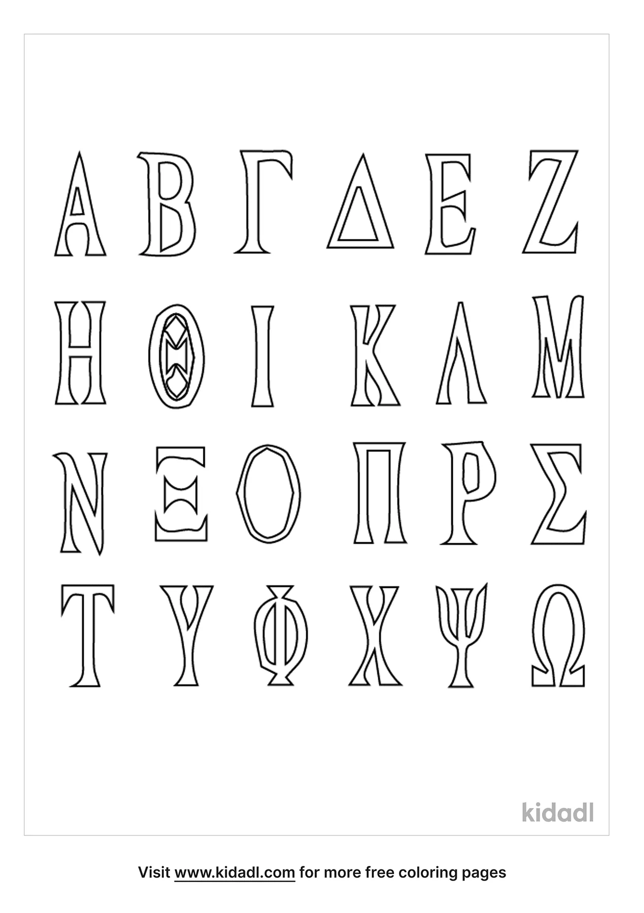 96+ Colorful Greek Alphabet Coloring Pages Printable