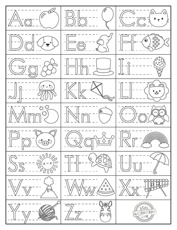 39+ Cute Free Printable ABC Coloring Pages for Kids