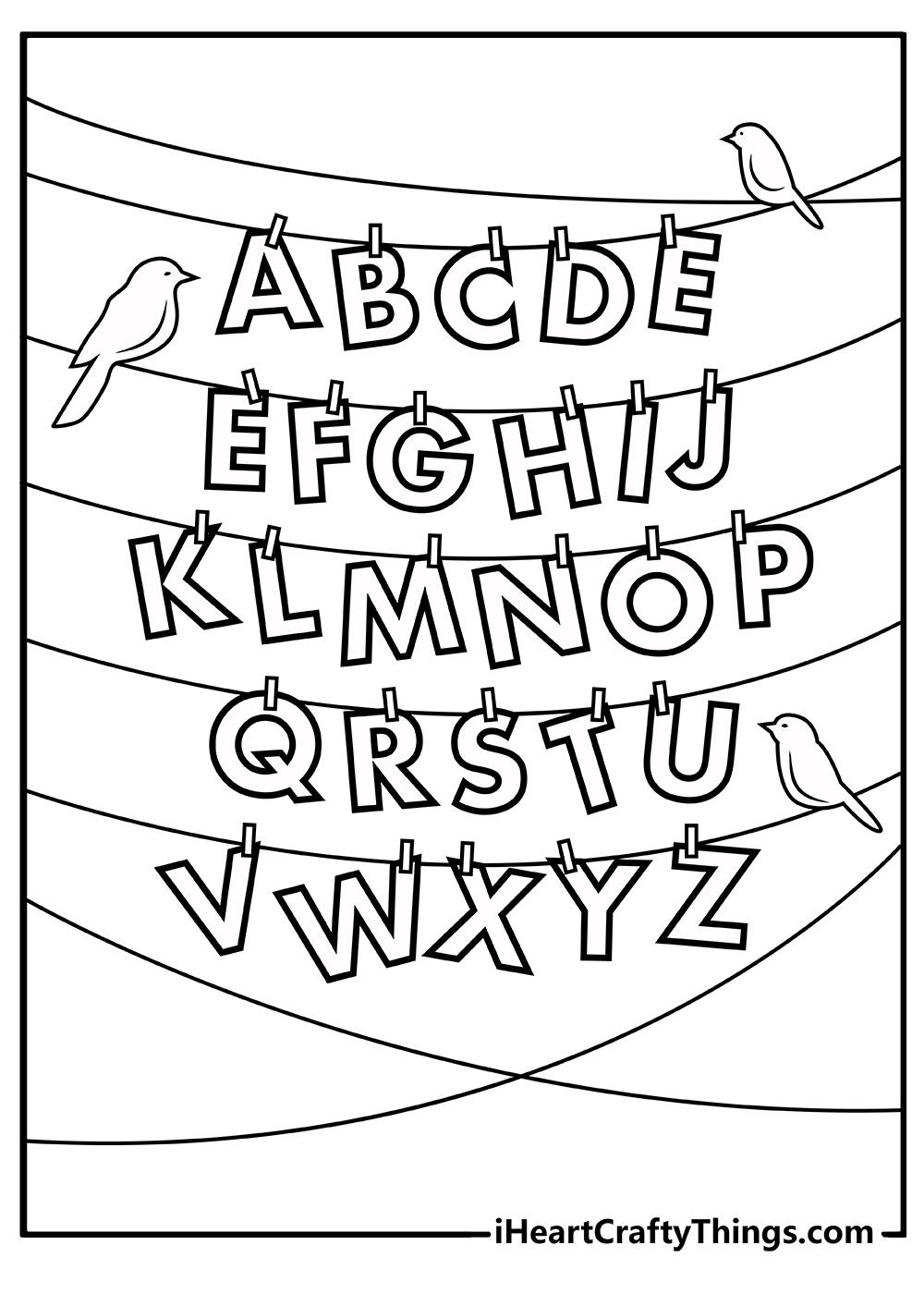 48+ Aesthetic Free Printable ABC Coloring Pages Art