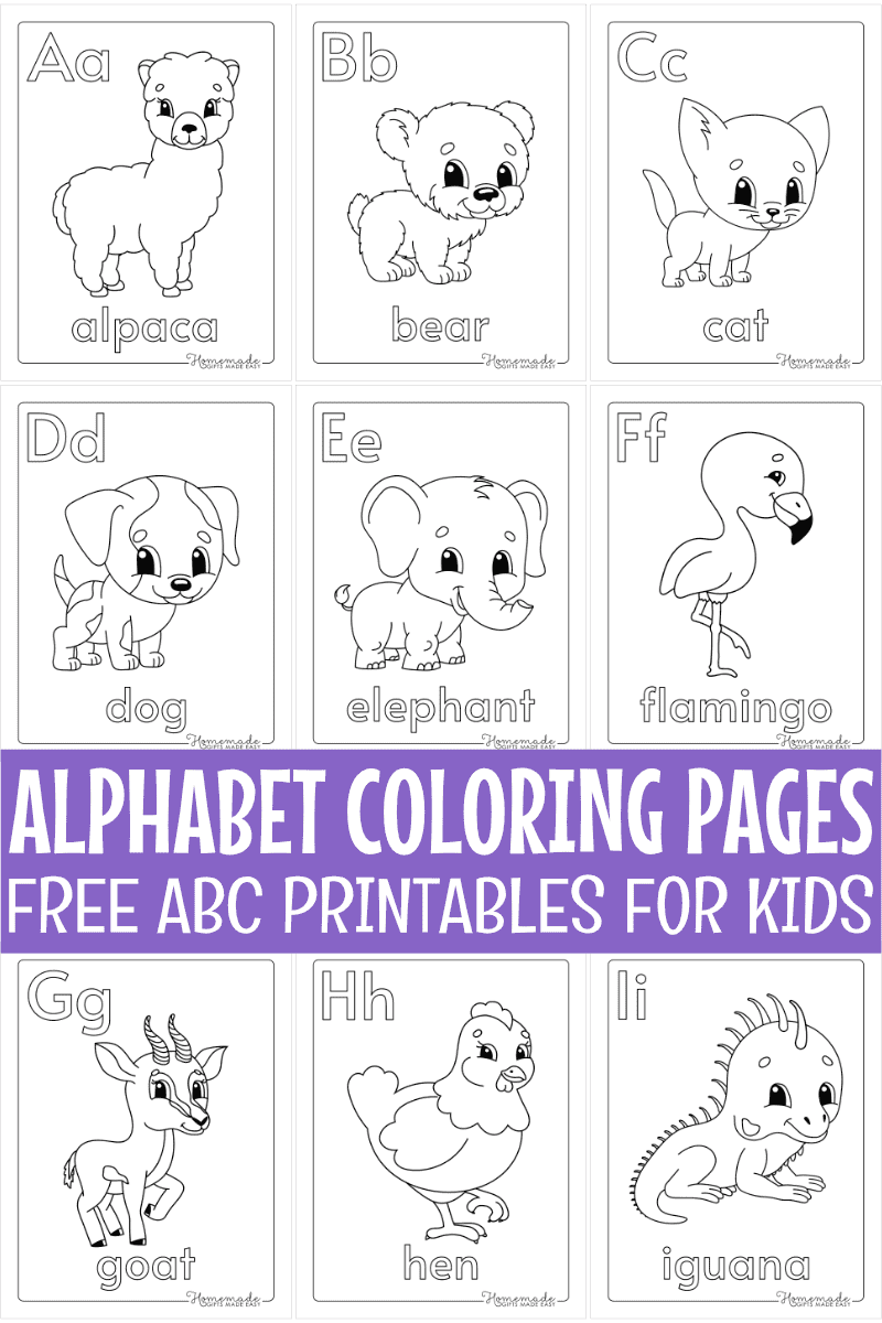 37+ Happy Free Printable ABC Coloring Pages Simple