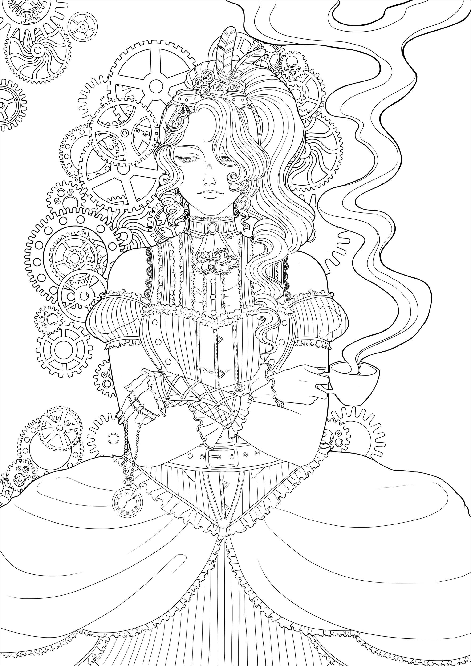 35+ Interactive Vintage Adult Coloring Pages with Simple Outline