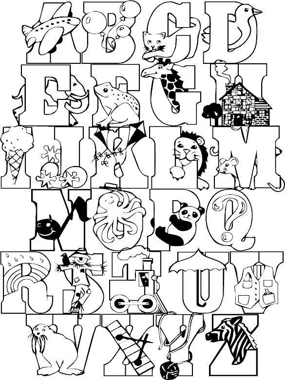 136+ Inspiring A-Z Alphabet Coloring Pages Printable