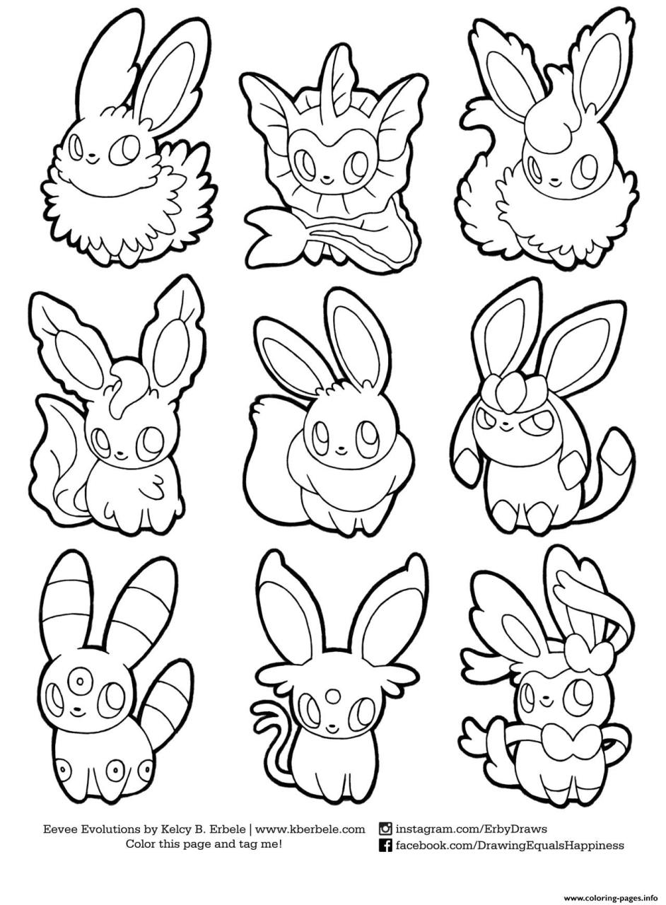 10 Beautiful Pokémon Coloring Pages: Eevee Evolutions