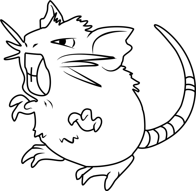 10 Fun Pokémon Coloring Pages of Raticate for Kids