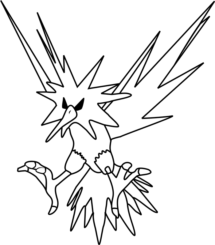 10 Zapdos Pokémon Coloring Pages for Electrifying Fun