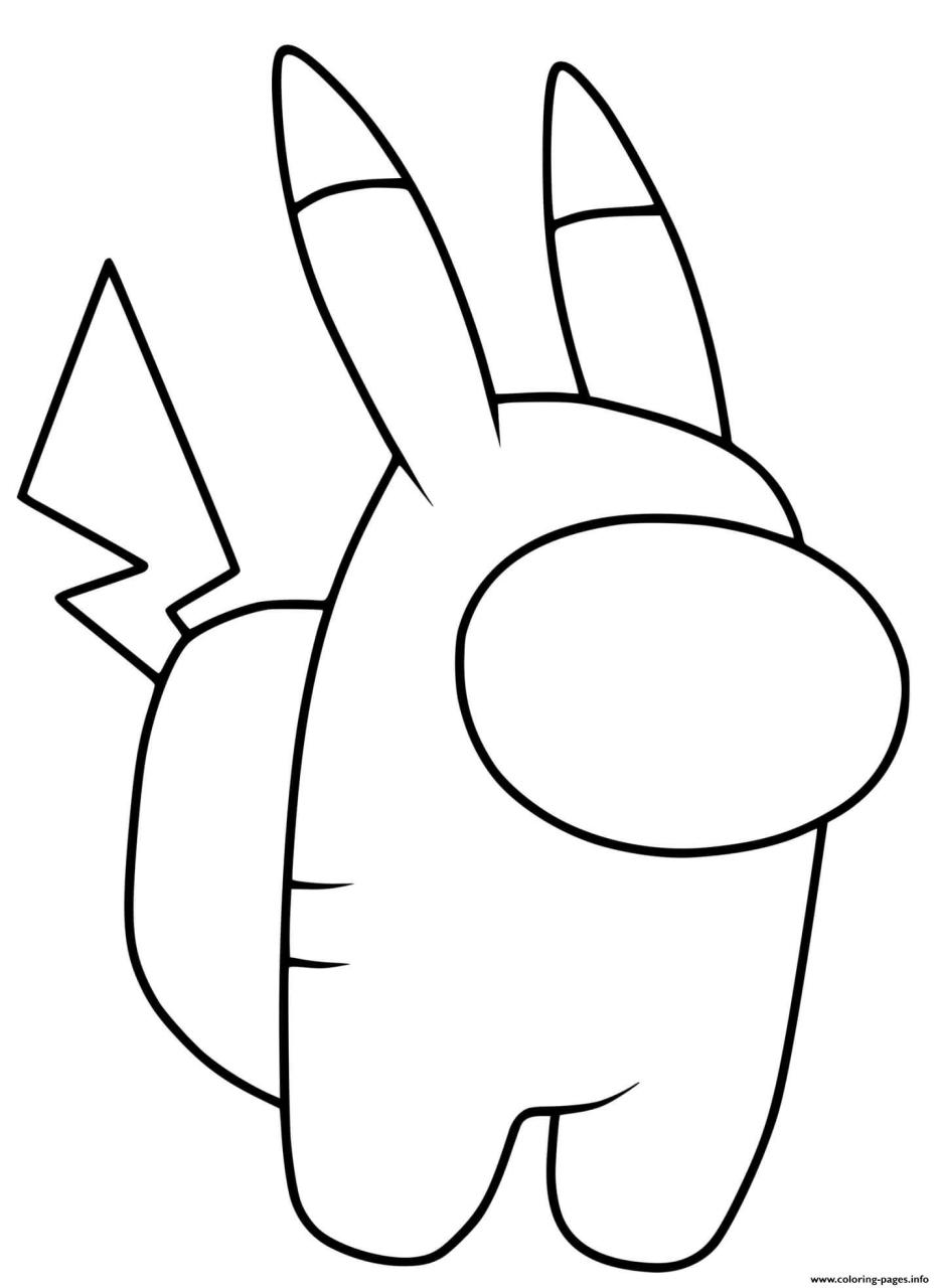 10 Creative Pikachu Among Us Coloring Pages to Color