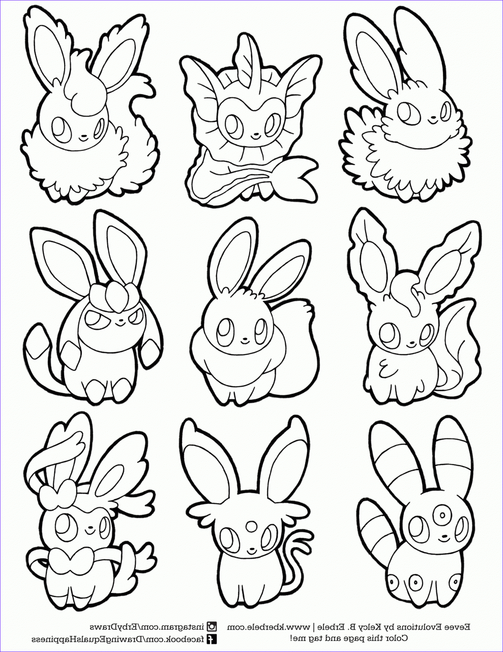 10 Adorable Eevee Evolution Coloring Pages for Pokémon Enthusiasts