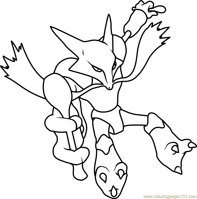 10 Awesome Pokémon Coloring Pages of Alakazam for Kids