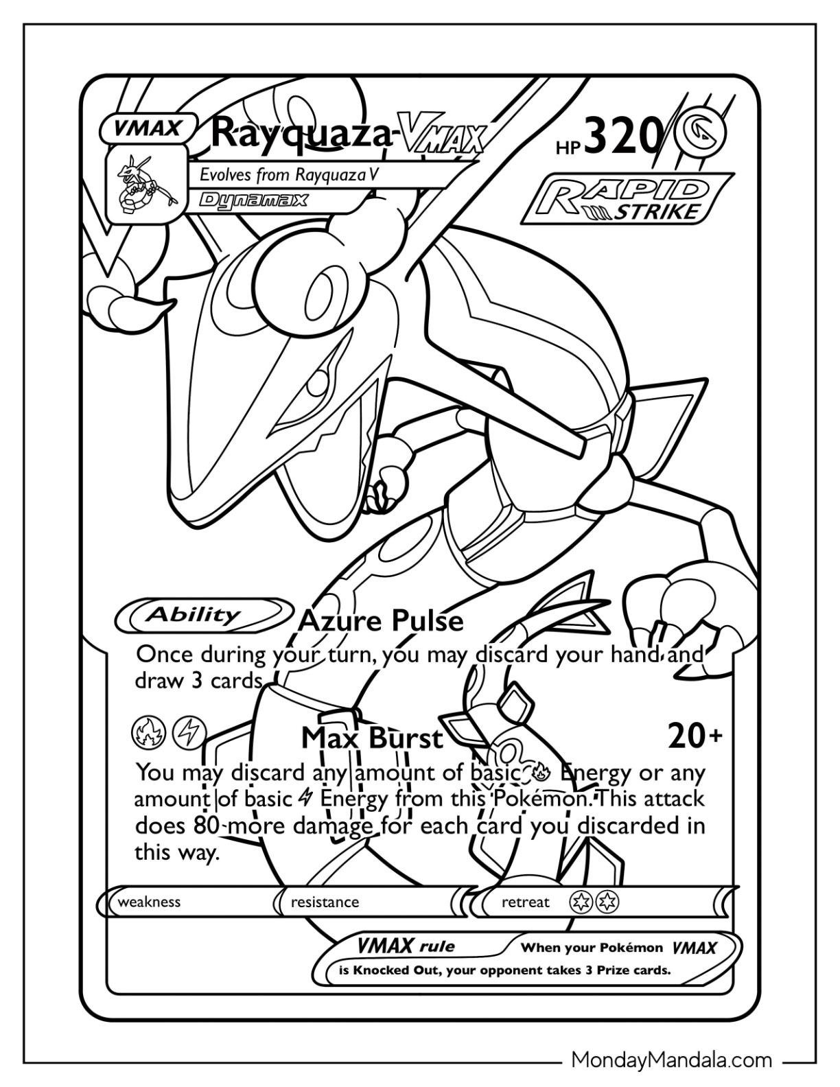 35+ Free Pokemon Cards Coloring Pages Rayquaza Colored