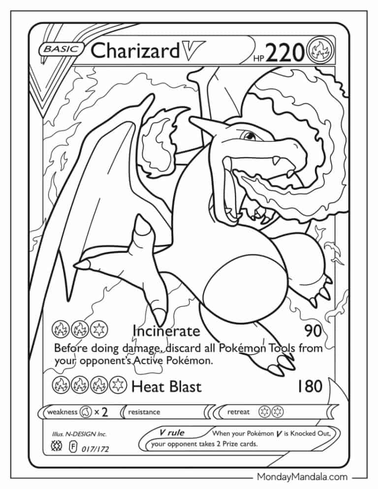 10 Legendary Pokémon Coloring Pages Free Printable: Unleash the Charizard's Might