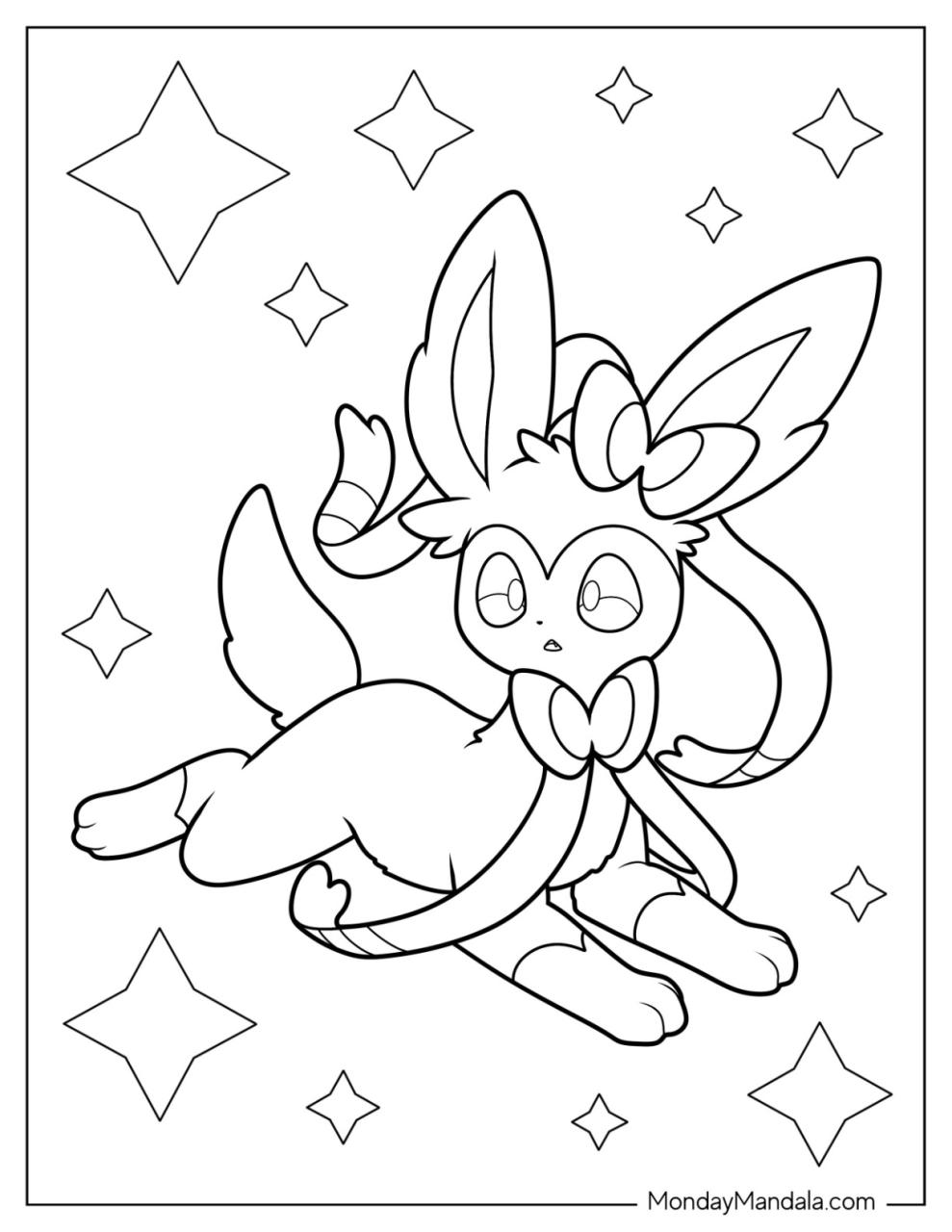 10 Enchanting Sylveon Coloring Pages for Kids: Unleash the Magic of the Fairy-Type Pokémon