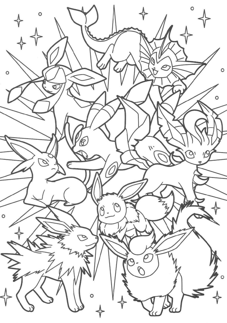 10 Fun Pokémon Eeveelutions Coloring Pages for Fans