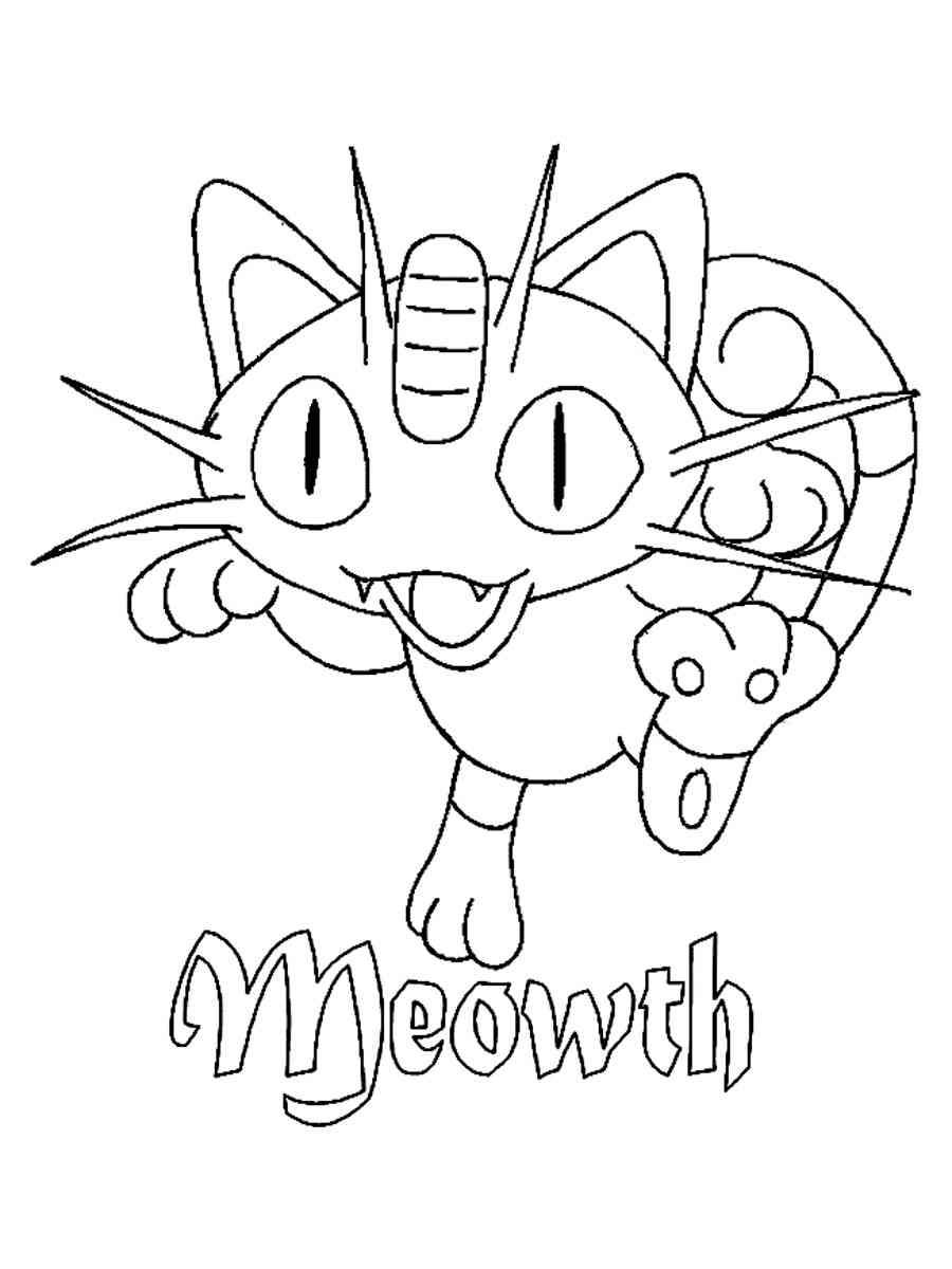 10 Exciting Pokémon Coloring Pages Featuring Meowth for Kids