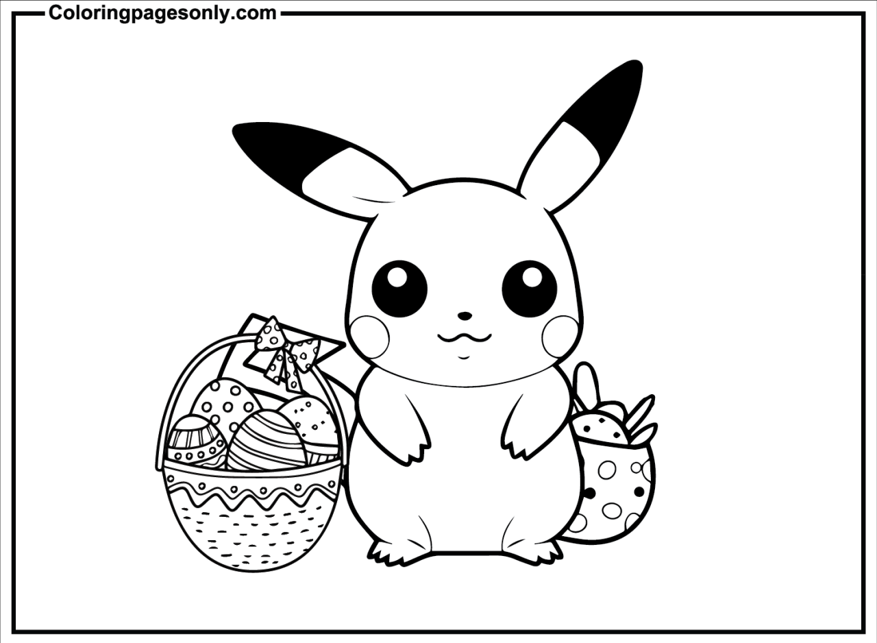 10 Festive Pikachu Easter Coloring Pages to Print